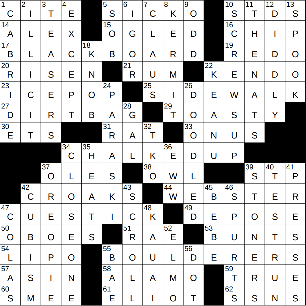 nighttime sound nyt crossword