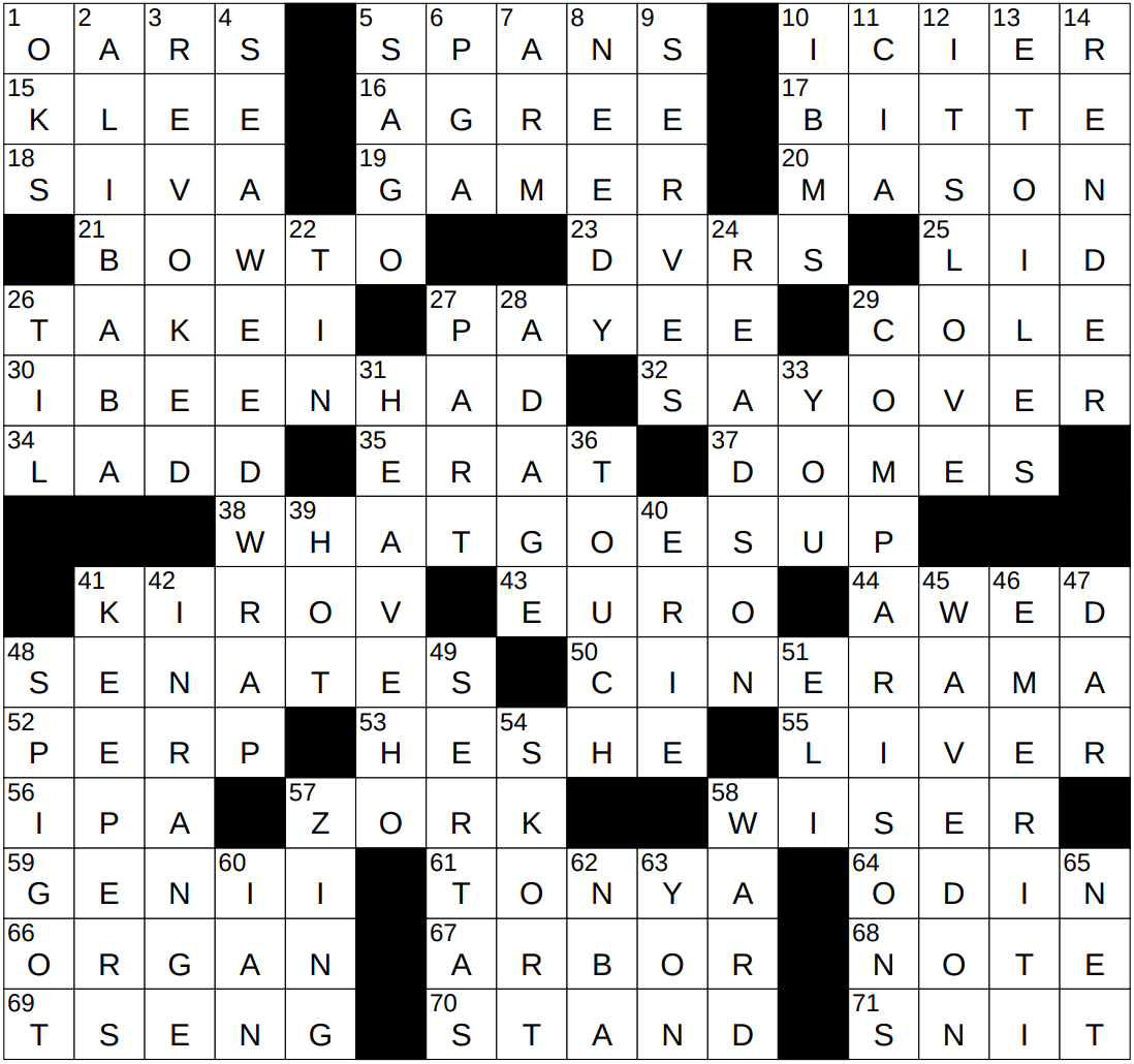 0821 25 NY Times Crossword 21 Aug 25 Thursday NYXCrossword