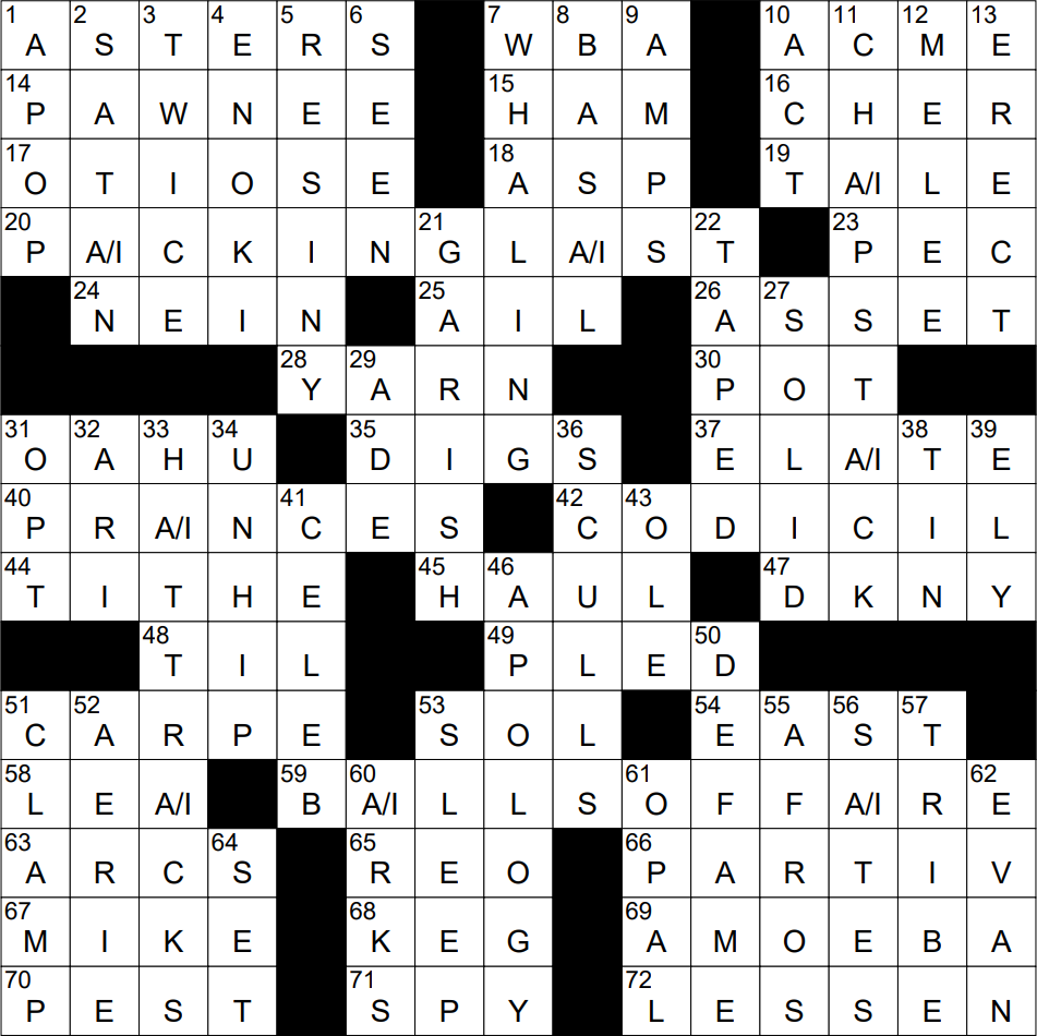 1004 23 NY Times Crossword 4 Oct 23 Wednesday NYXCrossword