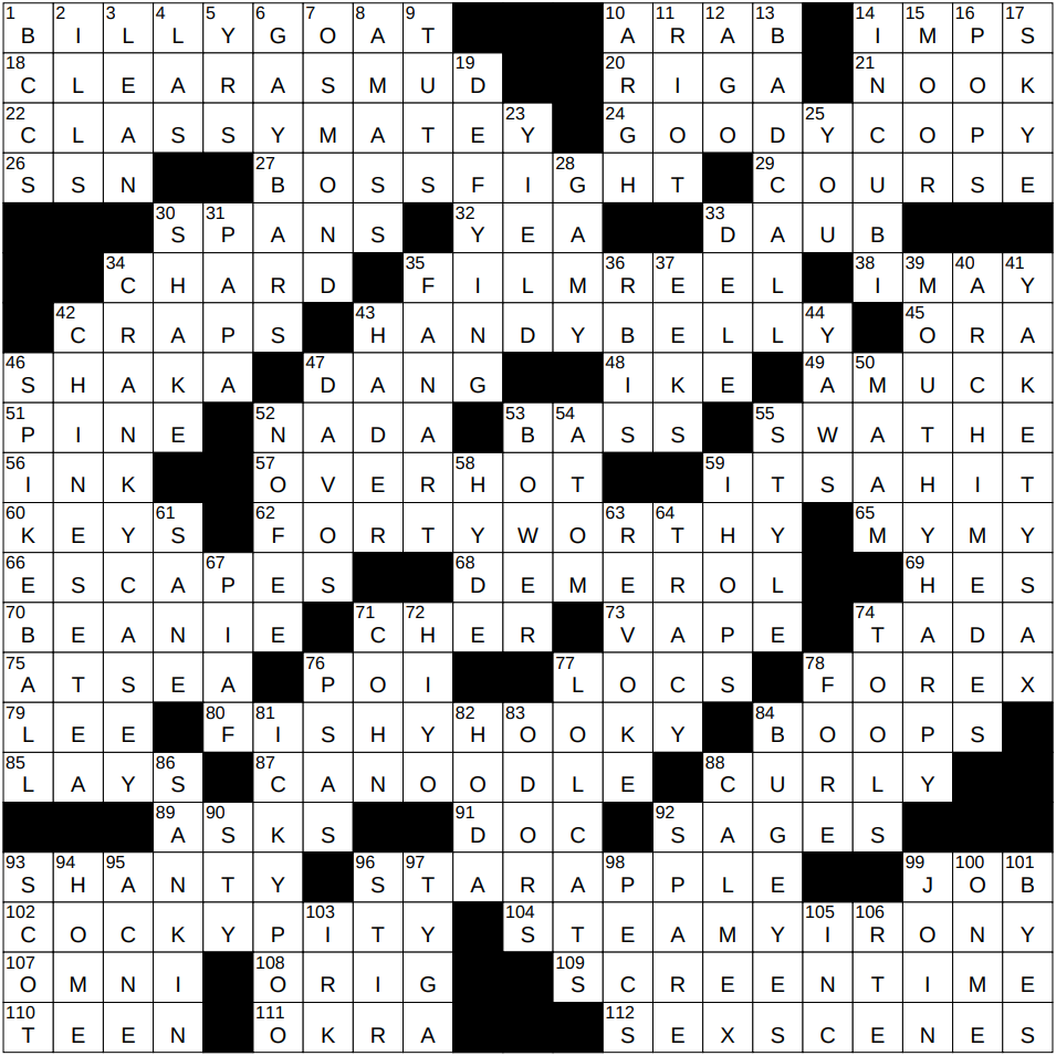 1005 25 NY Times Crossword 5 Oct 25 Sunday NYXCrossword