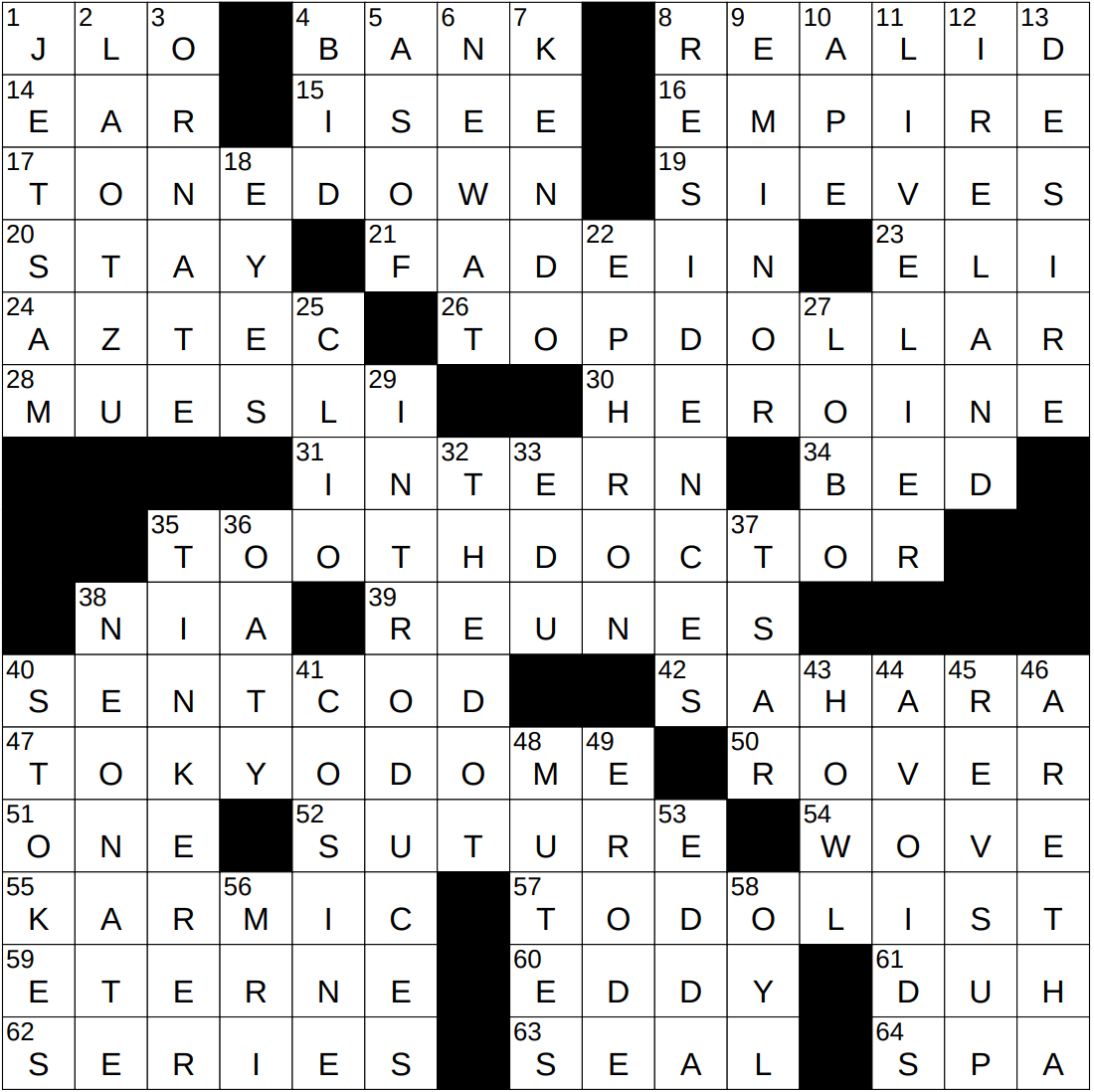 1118 25 NY Times Crossword 18 Nov 25 Tuesday NYXCrossword