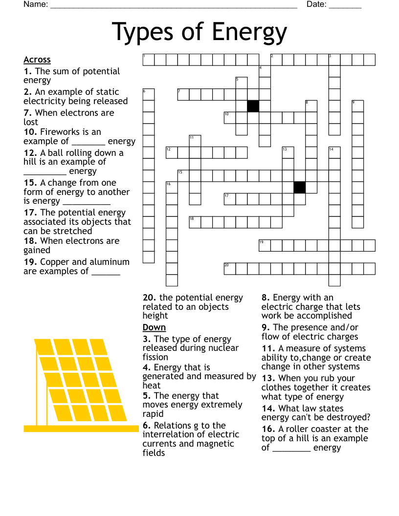 8th Grade Science Crossword WordMint 8th Grade Science Crossword WordMint