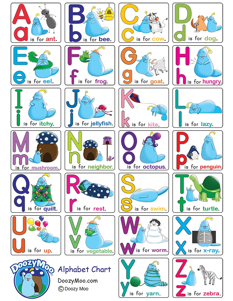 Alphabet Chart With Pictures Free Printable Doozy Moo Alphabet Chart With Pictures Free Printable Doozy Moo