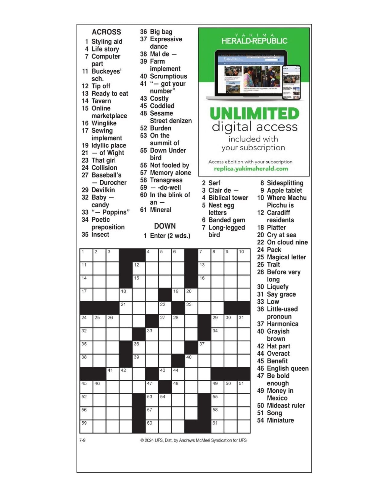 daily commuter crossword puzzle