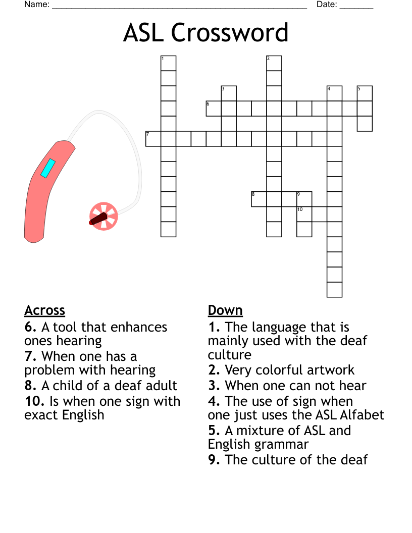 American Sign Language Club work Sheet Bingo Cards WordMint