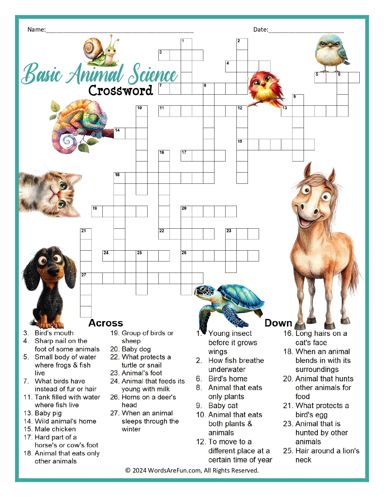 hard headed animal crossword clue