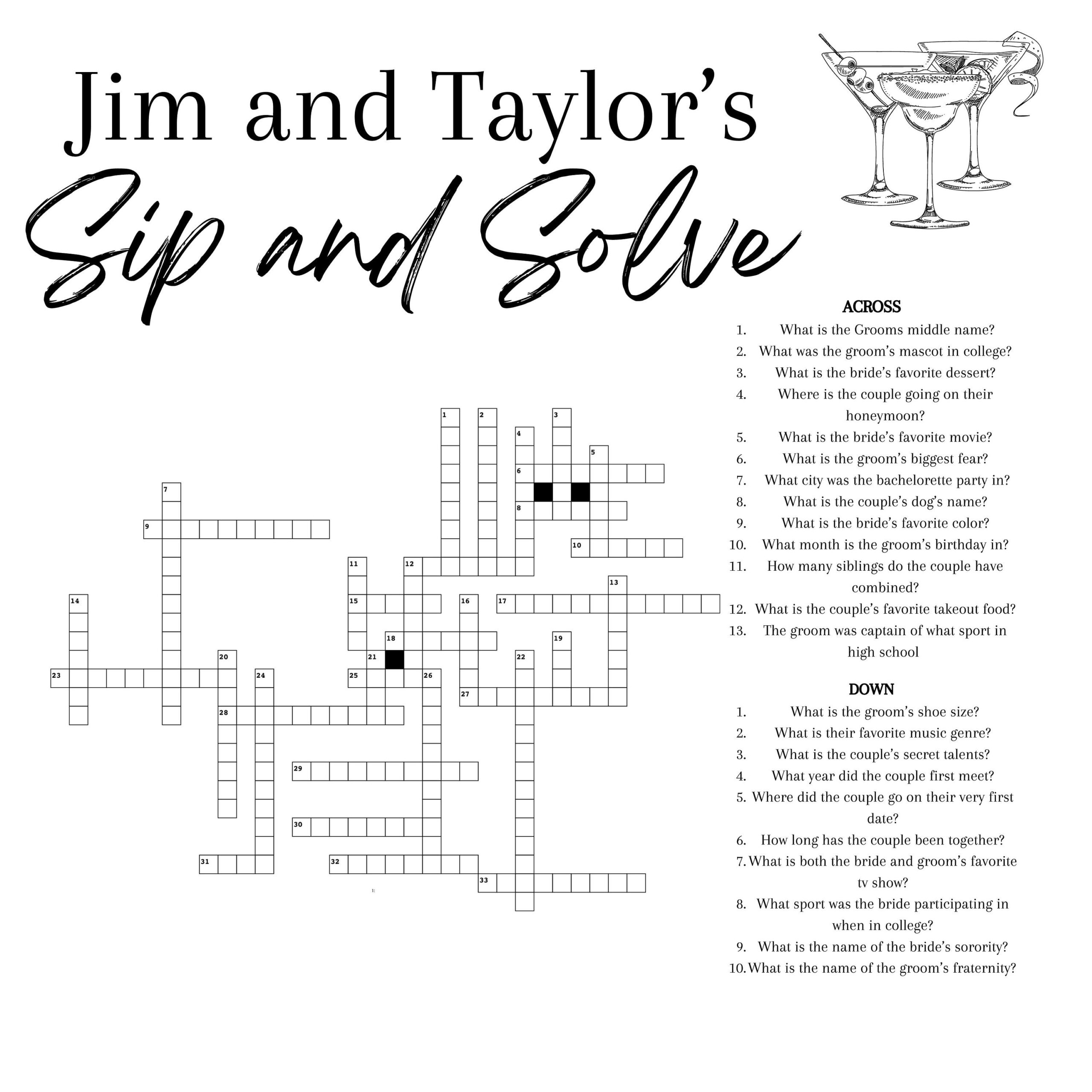 Bride Crossword Etsy Australia