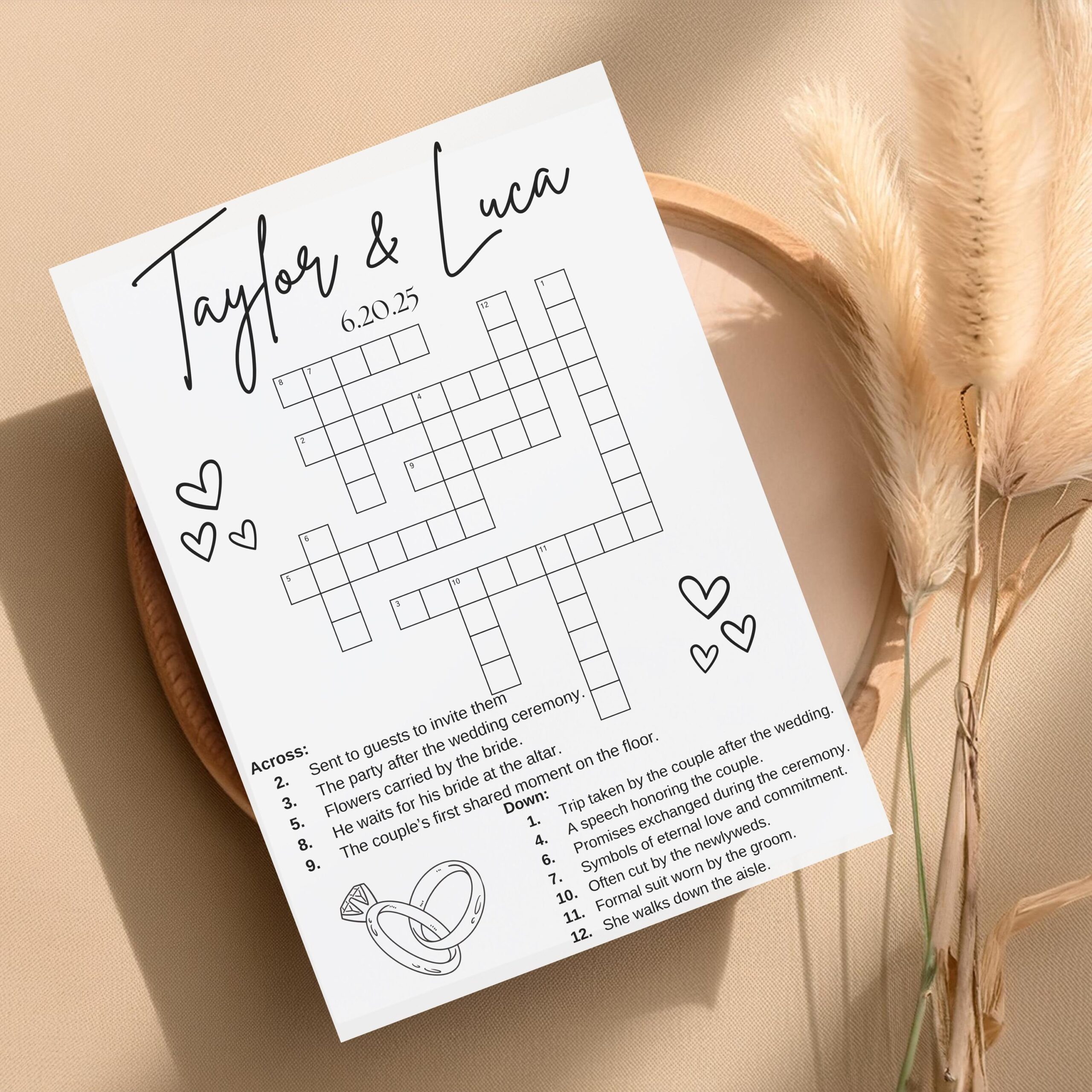 Bride Crossword Etsy Australia