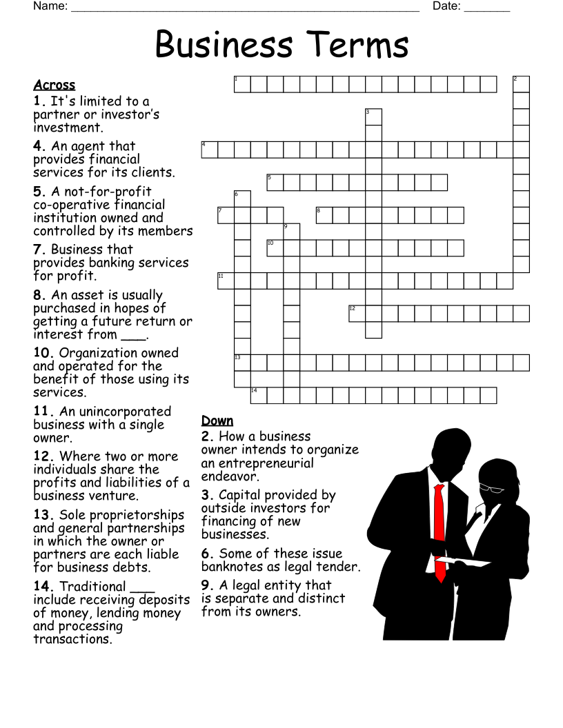Business Terms Crossword WordMint