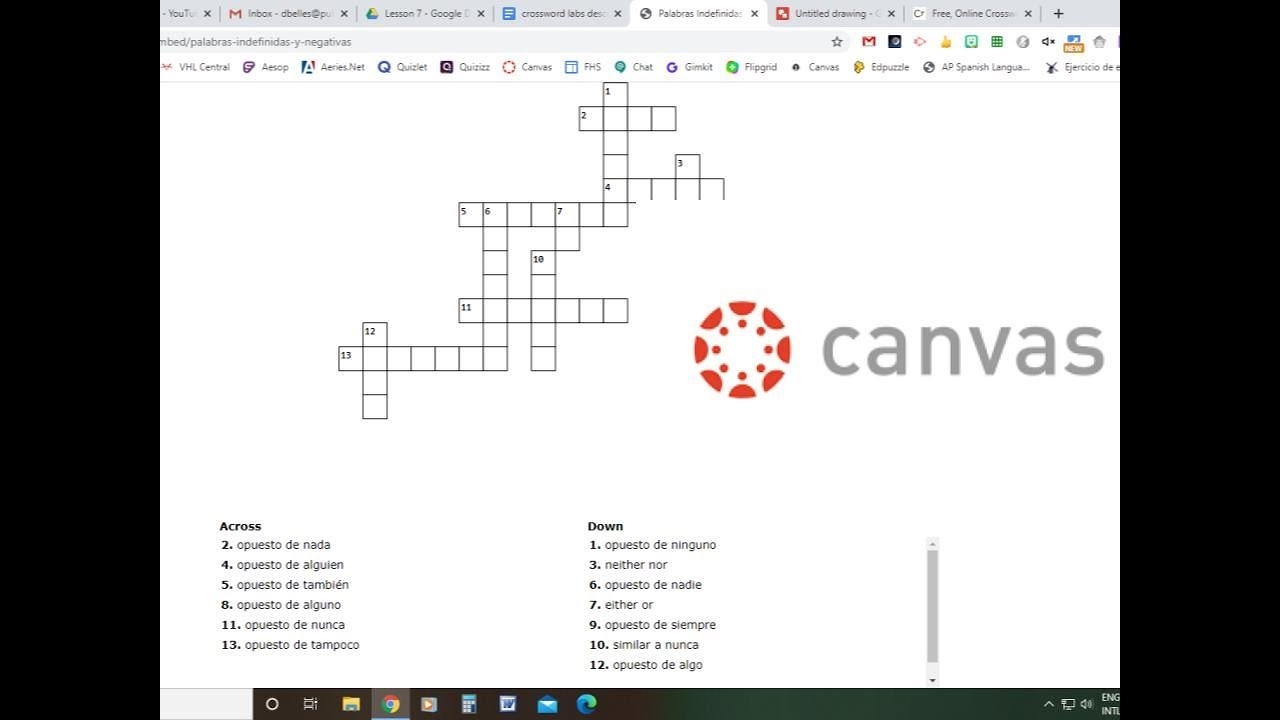 Canvas Crossword Puzzle Quiz Tutorial YouTube
