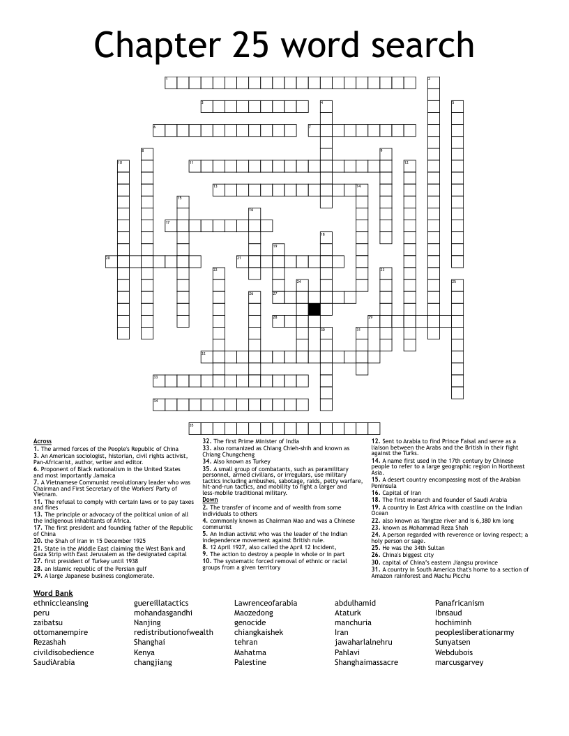 Chinese Communist Revolution Word Search WordMint