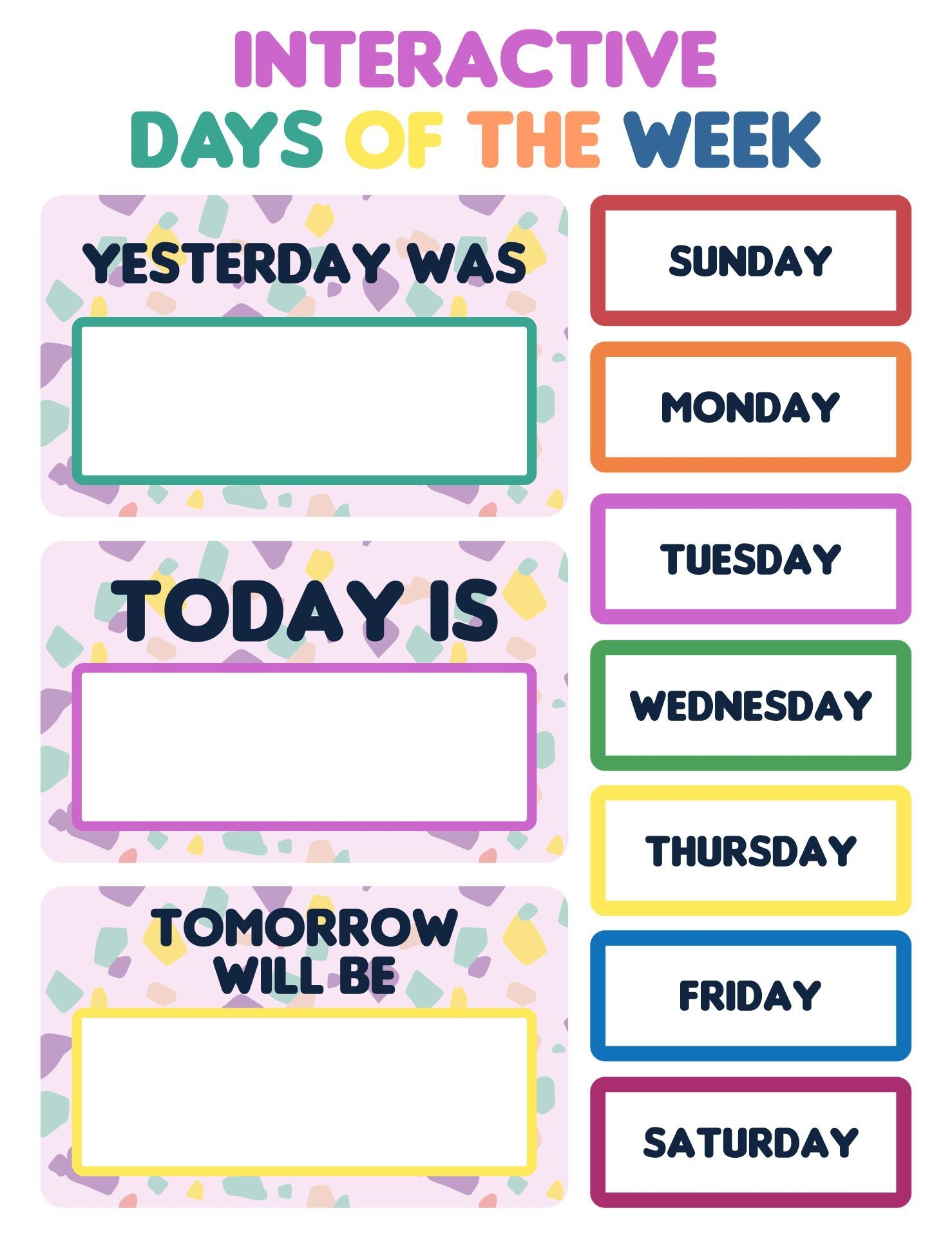 Days Of The Week Chart 10 Free PDF Printables Printablee Days Of The Week Chart 10 Free PDF Printables Printablee