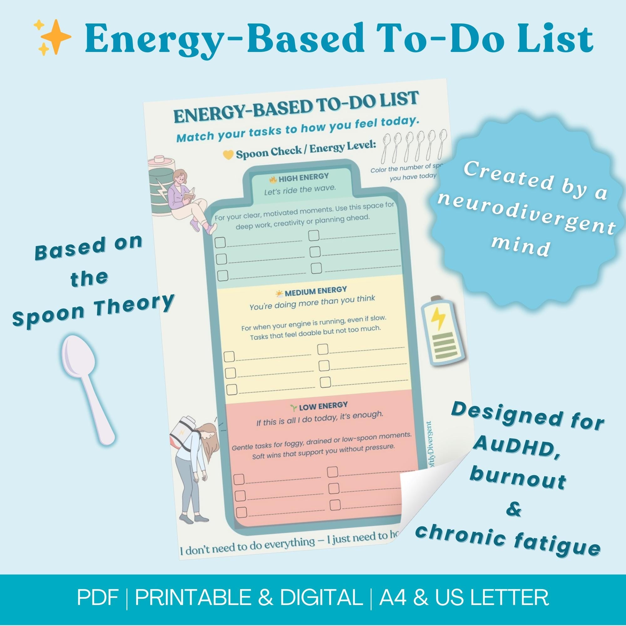 printable spoon theory chart