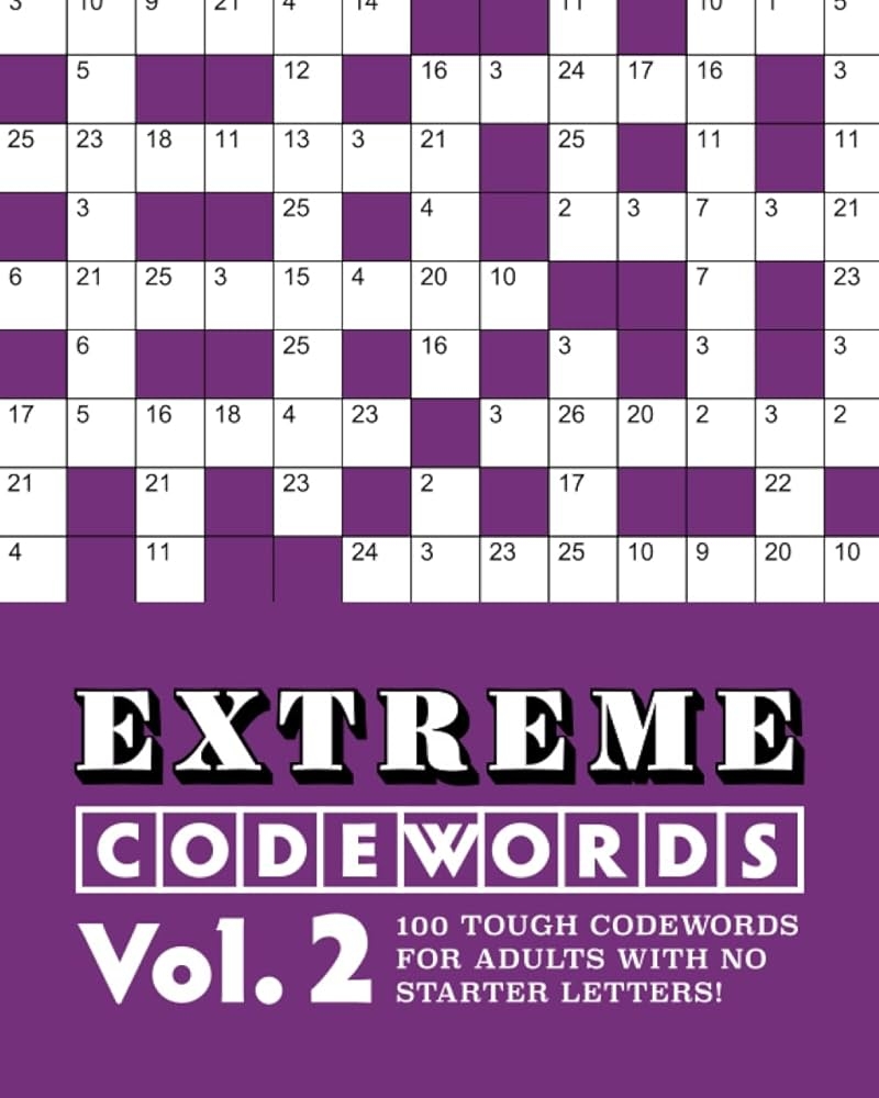 Extreme Codewords Volume 2 100 Tough Codewords For Adults With No Starter Letters Extreme Codeword Puzzles Media Clarity 9798389073647 Amazon Books