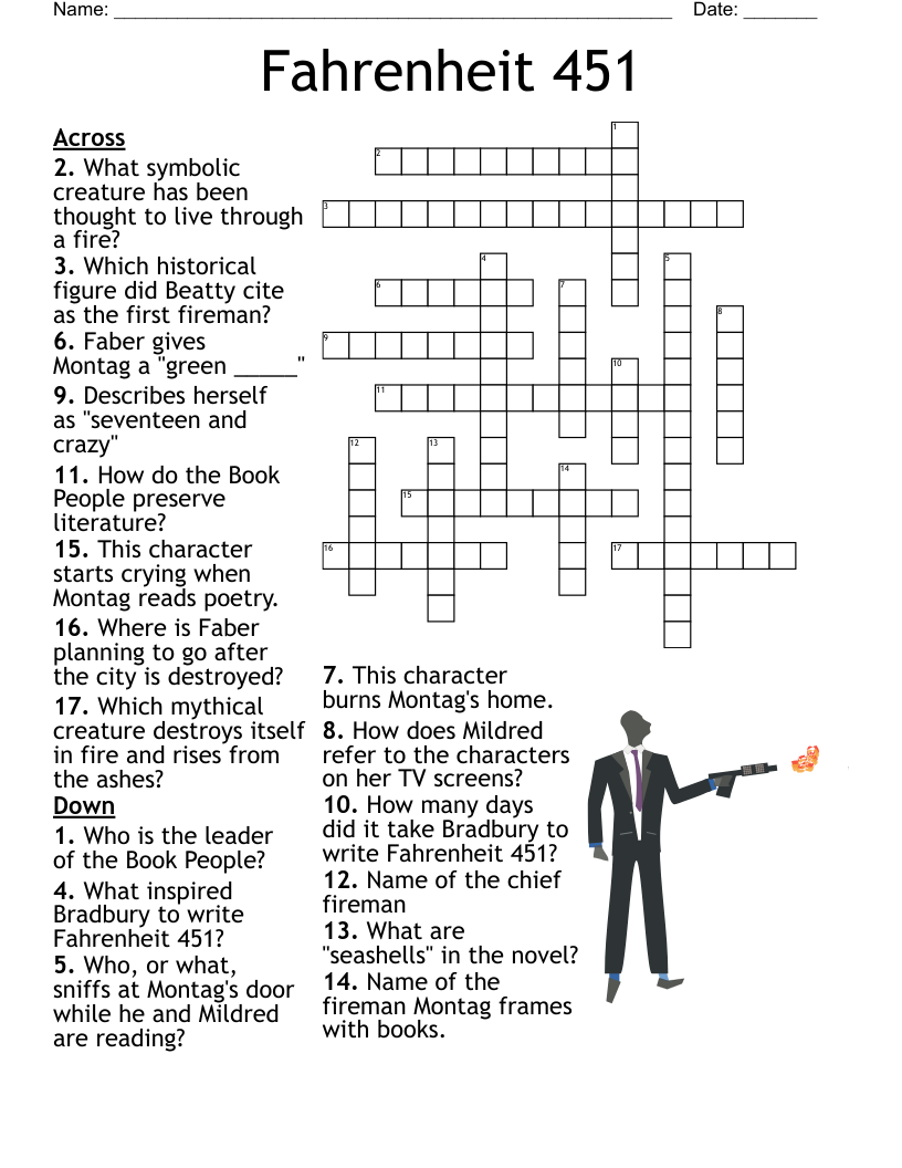 Fahrenheit 451 Crossword WordMint Fahrenheit 451 Crossword WordMint