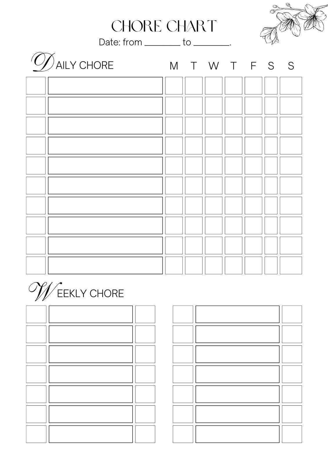 Free And Customizable Chore Templates Free And Customizable Chore Templates