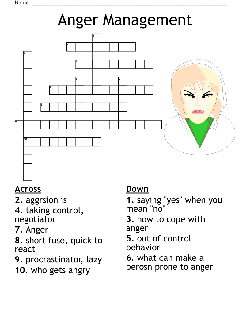 Free Anger Management Crossword Puzzles Download Free Anger Management Crossword Puzzles Png Images Free Worksheets On Clipart Library