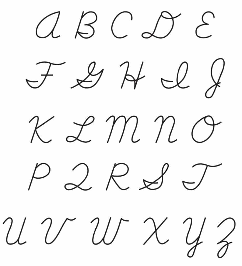printable cursive chart printable cursive chart