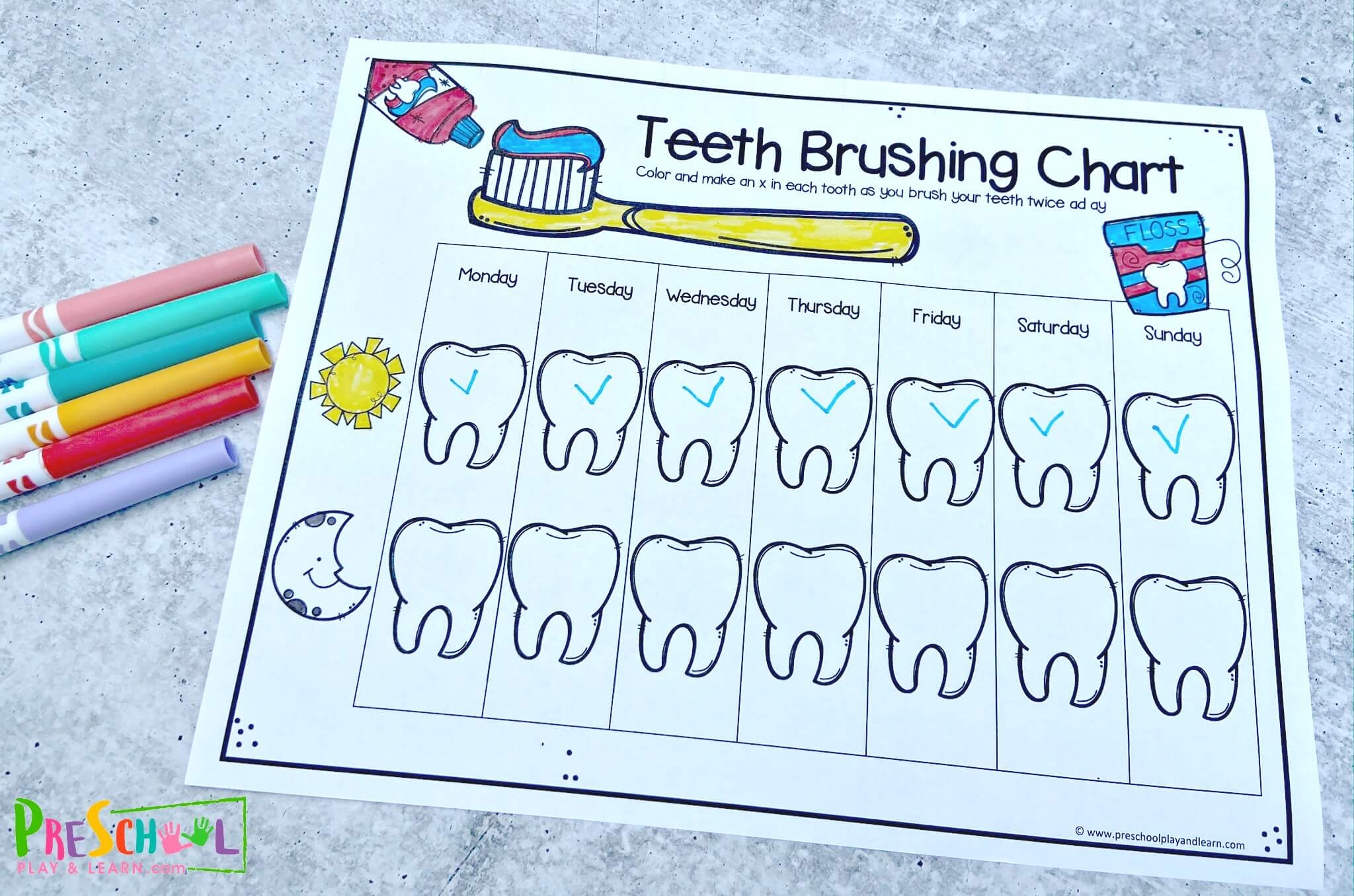 FREE Printable Teeth Brushing Chart For Kids FREE Printable Teeth Brushing Chart For Kids