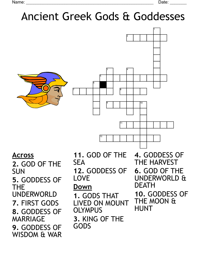 God And Goddesses Crossword Puzzle WordMint God And Goddesses Crossword Puzzle WordMint