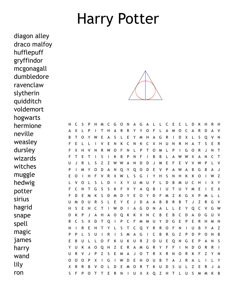 Harry Potter Characters Crossword WordMint