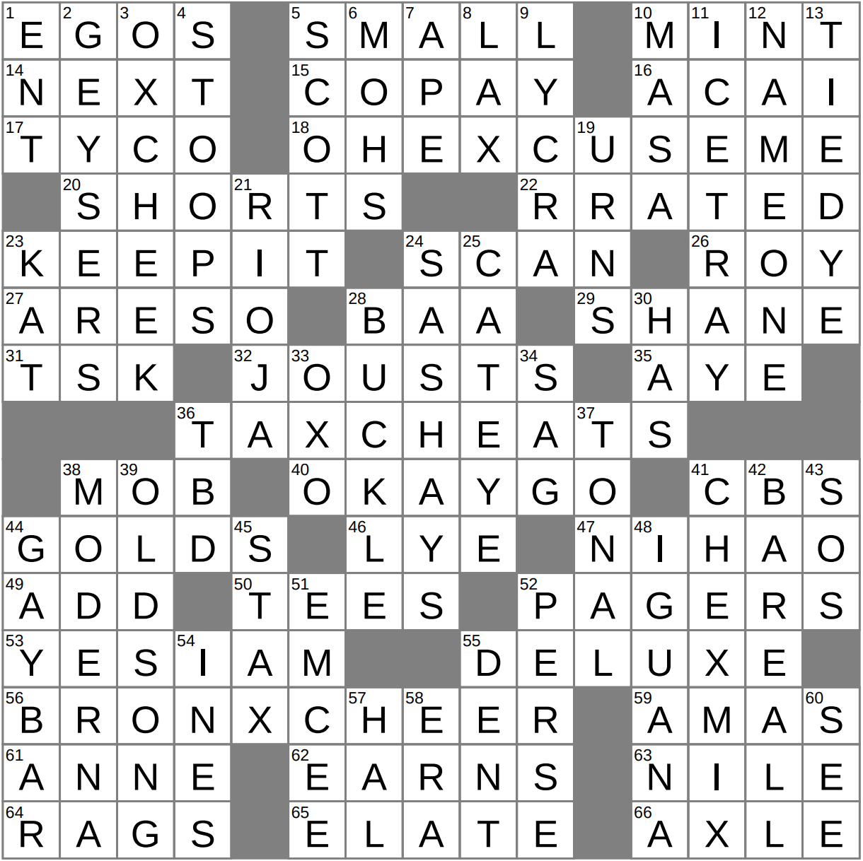 crossword puzzle cheese drew carey