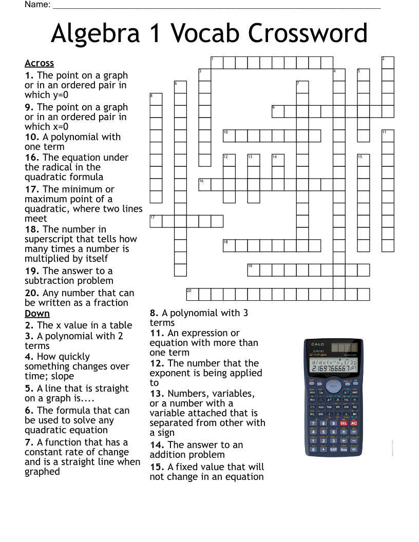Math Criss Cross Puzzle Crossword WordMint Math Criss Cross Puzzle Crossword WordMint