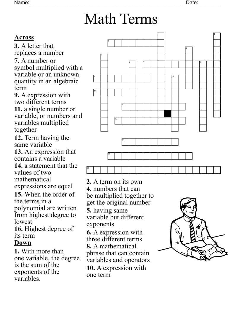 Math Criss Cross Puzzle Crossword WordMint