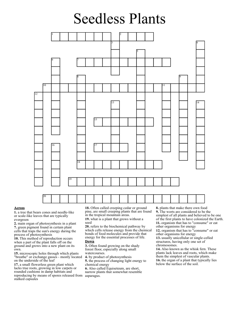 Plants Botany Crosswords Word Searches Bingo Cards WordMint Plants Botany Crosswords Word Searches Bingo Cards WordMint
