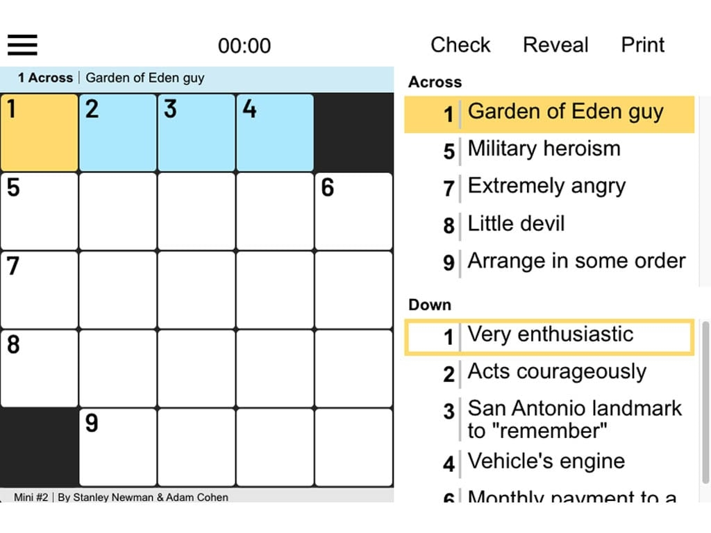 Play 2 Minute Mini Online Crossword Puzzle Game Arkadium