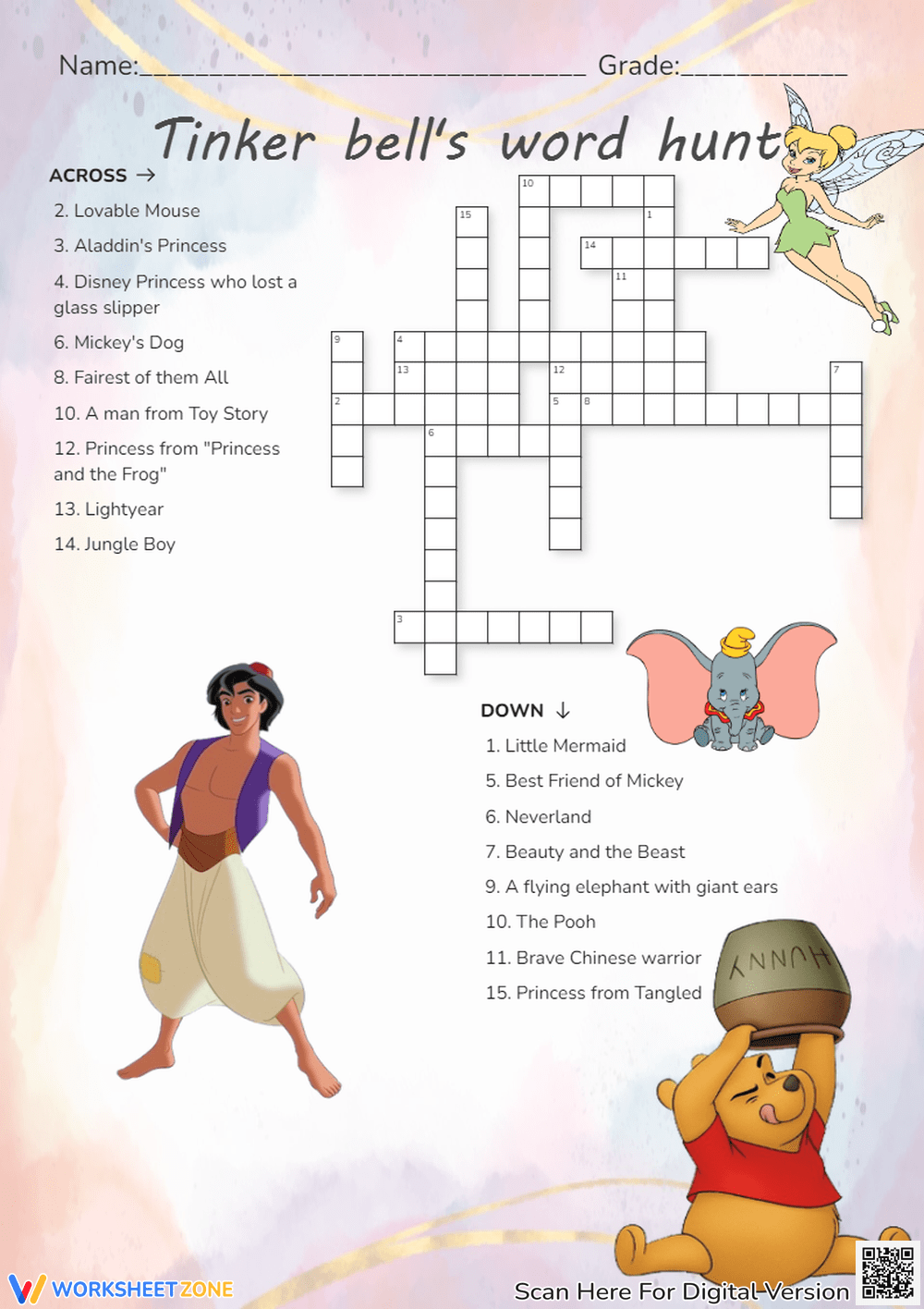 disney crossword puzzles
