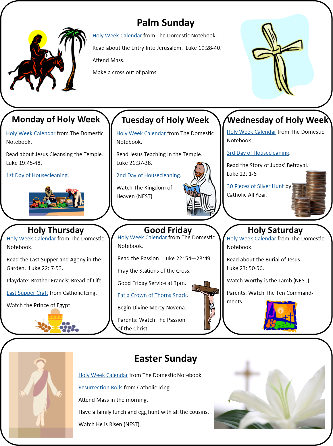 Printable Holy Week Timeline Printable Art Activities Printable Holy Week Timeline Printable Art Activities