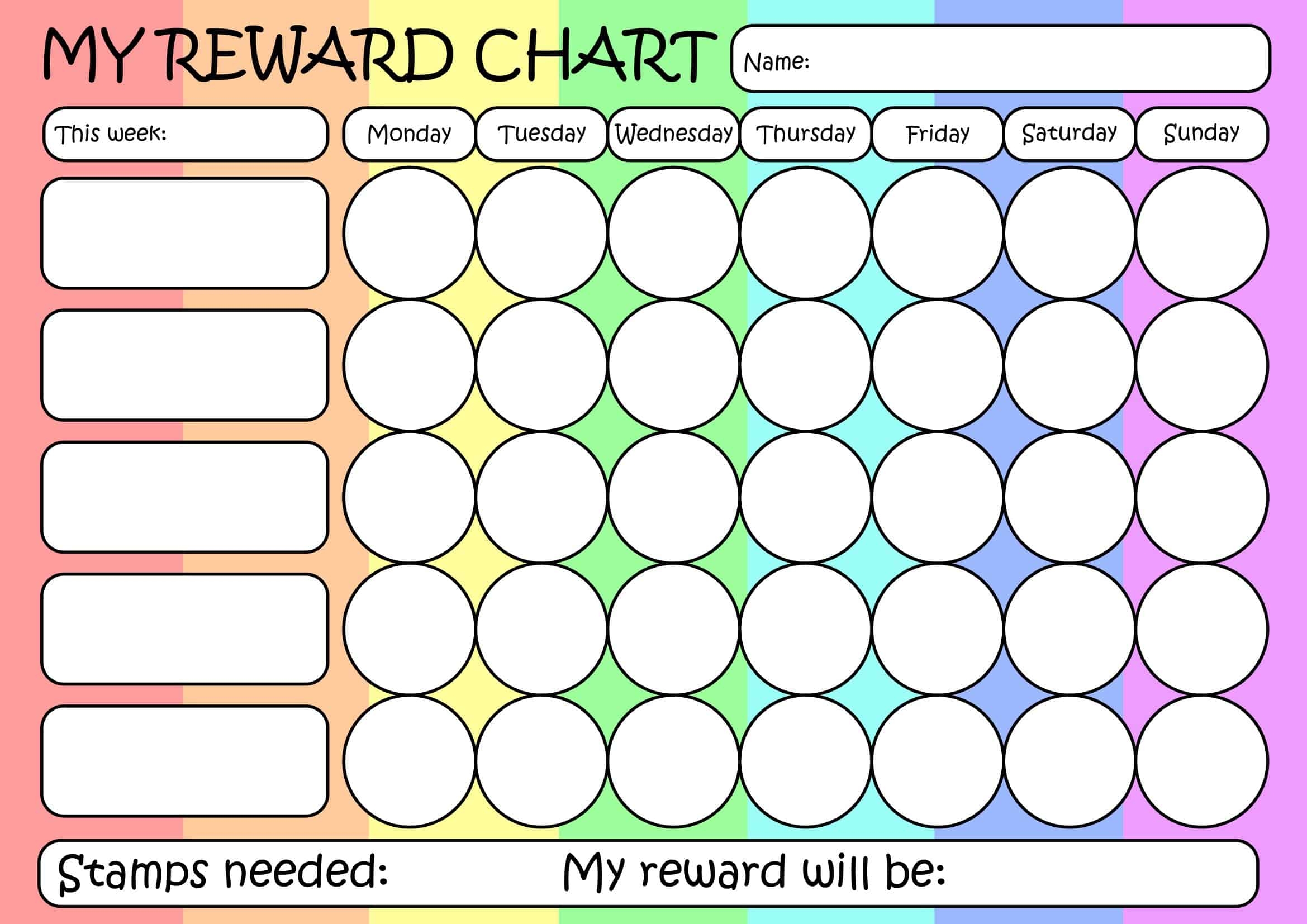 reward chart free printable