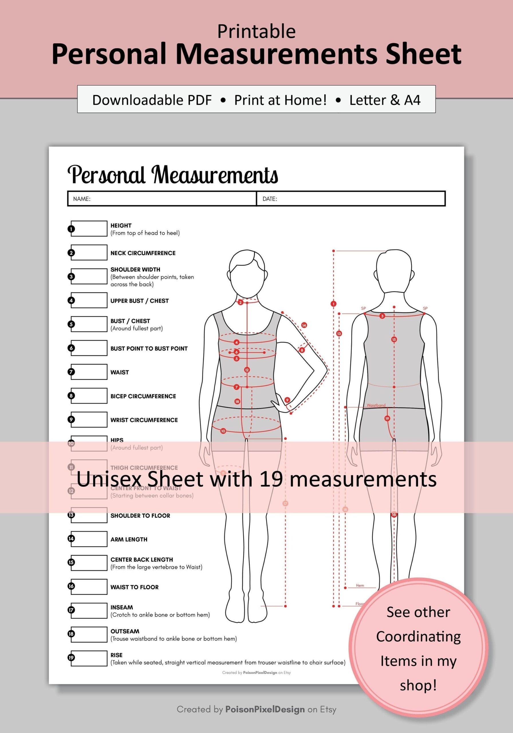 printable body measurement chart for sewing printable body measurement chart for sewing