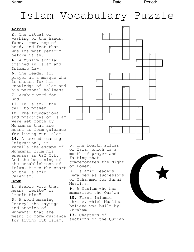 Religions Of SWA Crossword WordMint Religions Of SWA Crossword WordMint