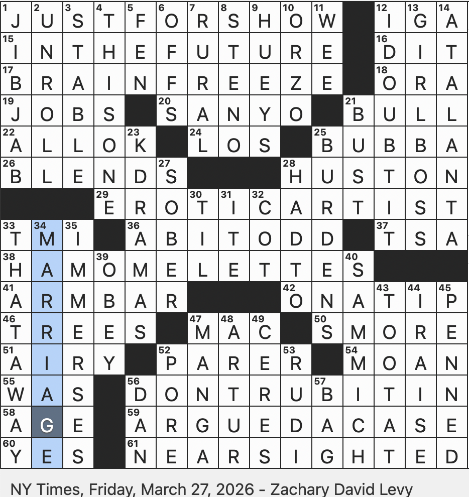 Rex Parker Does The NYT Crossword Puzzle 2026
