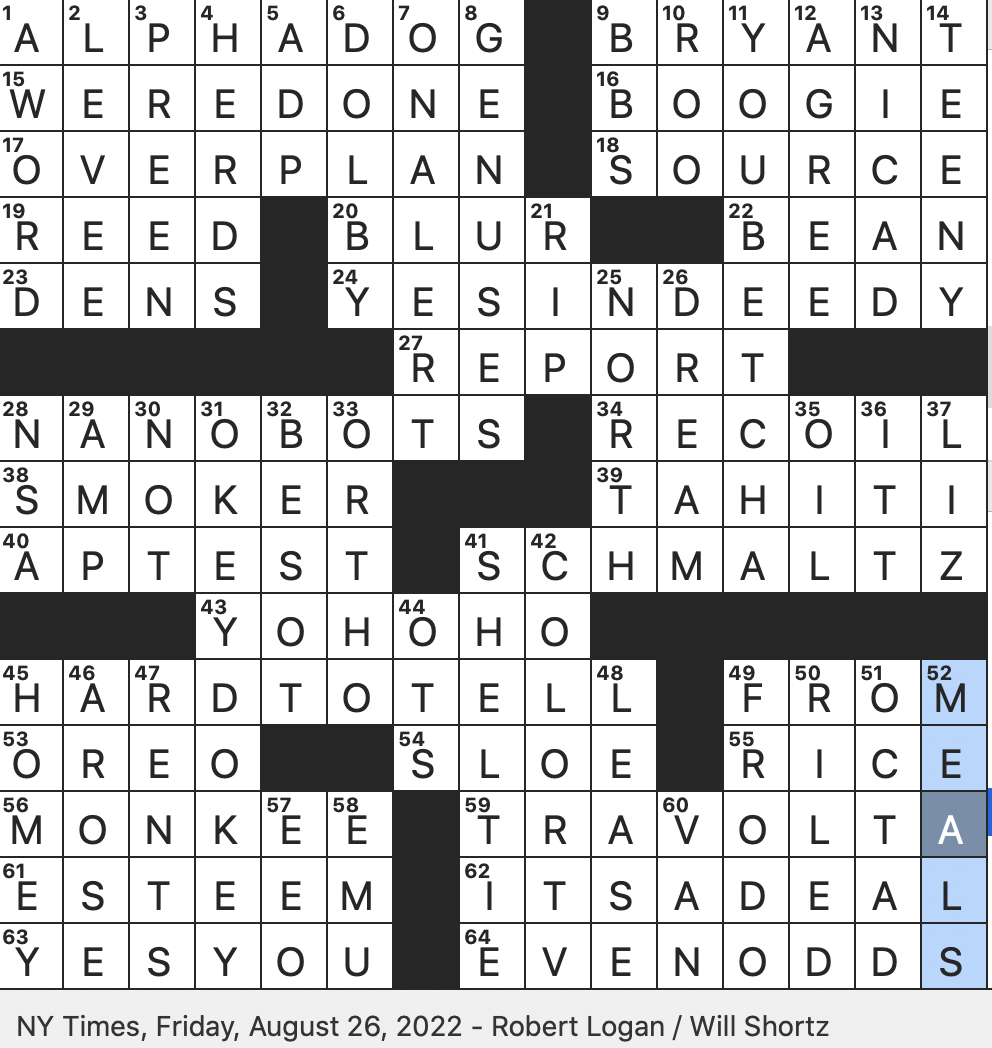 Rex Parker Does The NYT Crossword Puzzle Bottle Of Rum Go with FRI 8 26 22 Zoom Call Background Effect Old Telecom Inits A Heavy One May Want A Lighter 