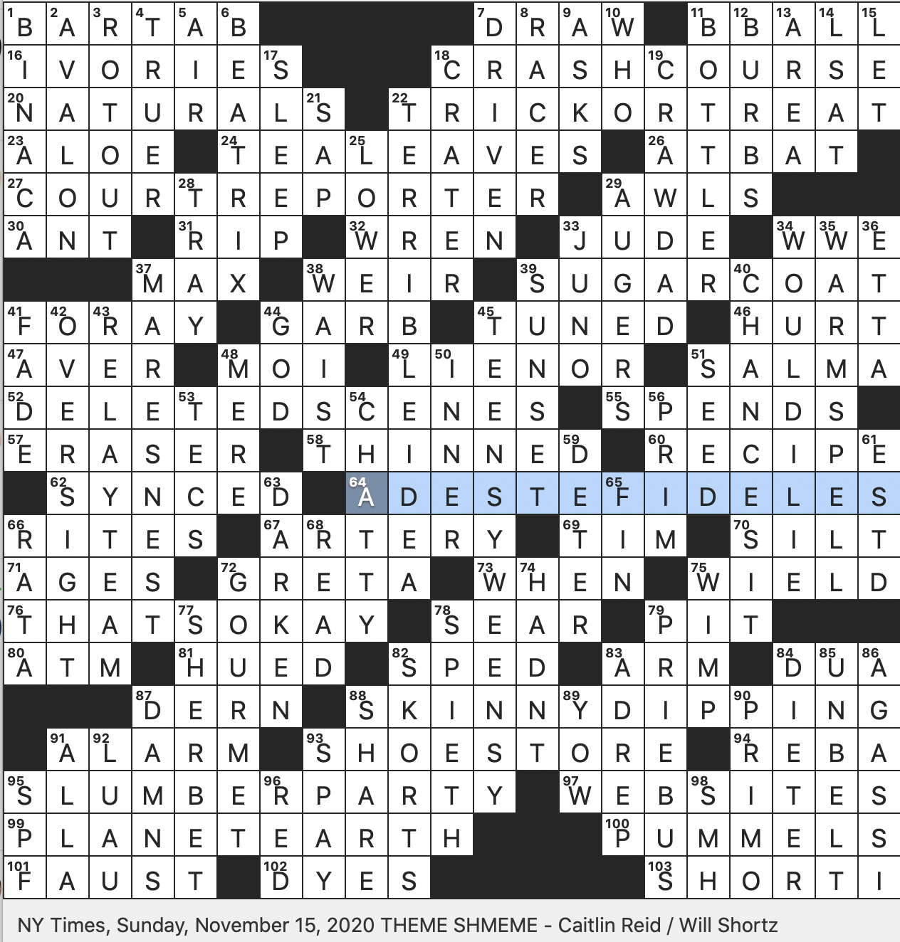 timeless nyt crossword
