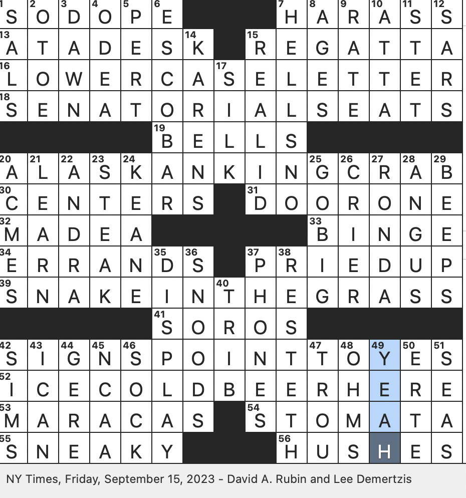 Rex Parker Does The NYT Crossword Puzzle Some Complainers In Modern Lingo FRI 9 15 23 Old Settings For Tragedies Setting In A Spike Lee Film Film Character Who Debuted