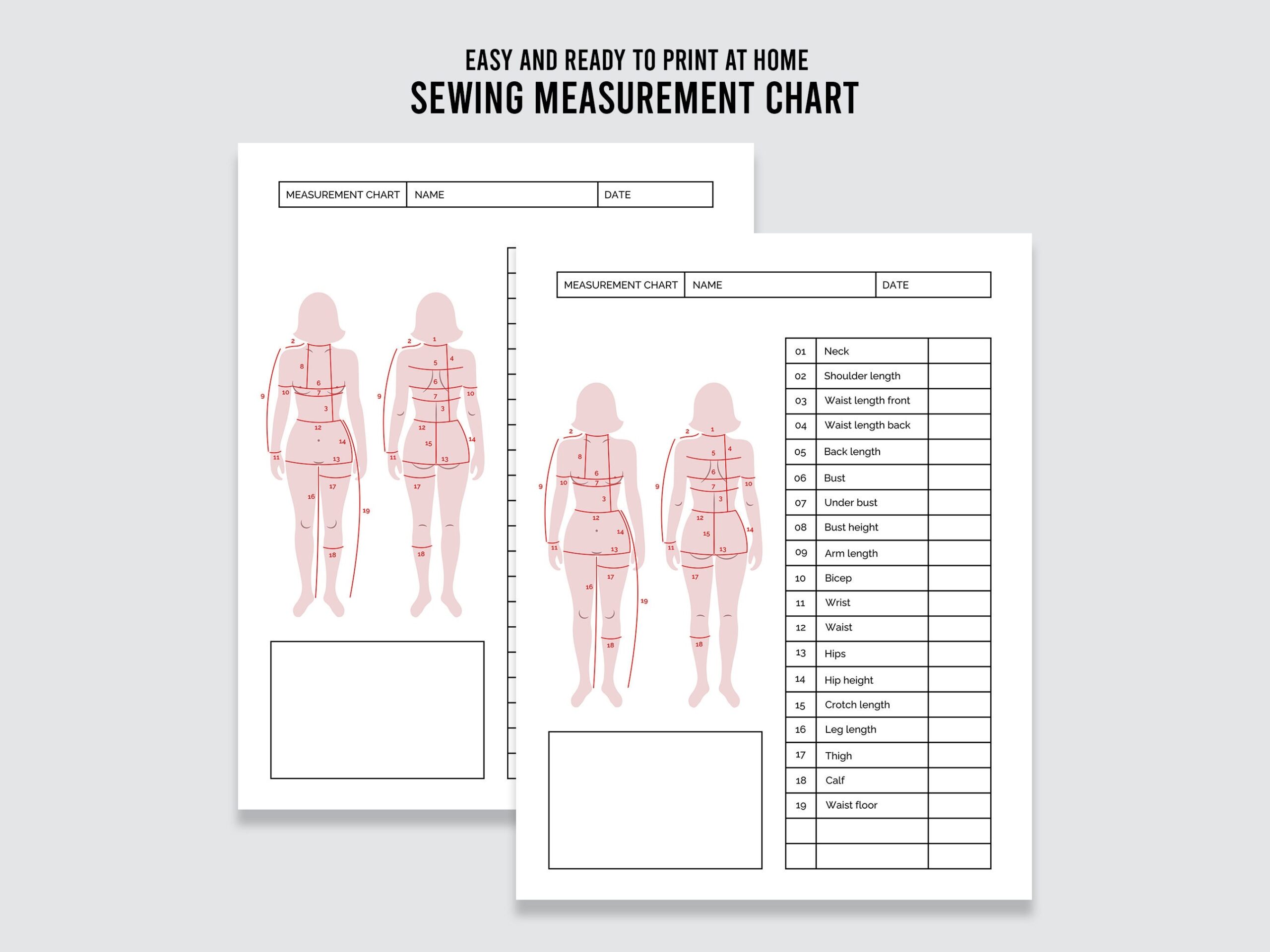 Sewing Measurement Chart Body Size Chart Sewing Worksheet Instant Download Digital Download PDF Etsy Sewing Measurement Chart Body Size Chart Sewing Worksheet Instant Download Digital Download PDF Etsy