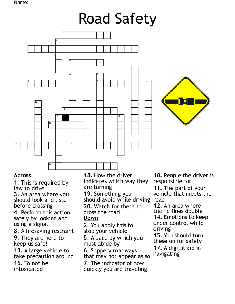 Signs Signals And Pavement Markings Crossword WordMint