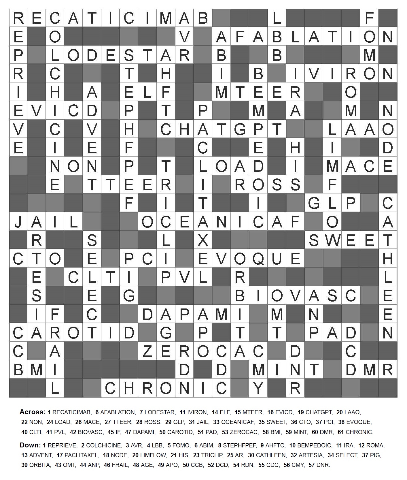 Solutions To TCTMD s 2023 Cardiology Crossword Challenge Tctmd