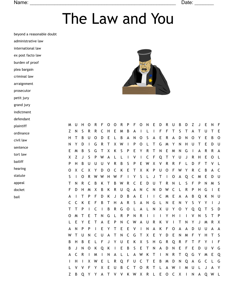 The Law And You Crossword WordMint The Law And You Crossword WordMint