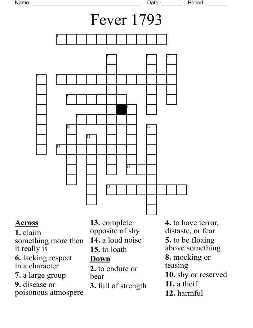 Wednesday Word Vocabulary Crossword WordMint